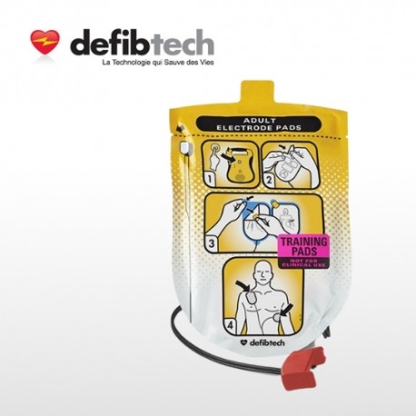 Paire d'électrodes Adulte de formation pour défibrillateur de formation Lifeline DEFIBTECH