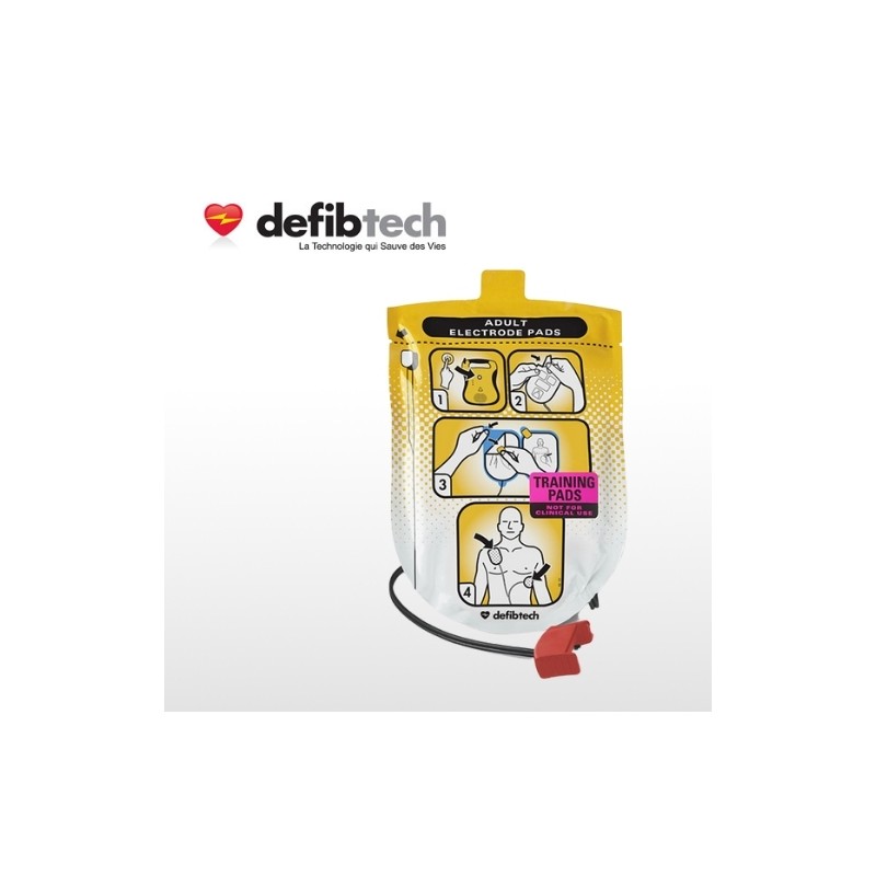 Paire d'électrodes Adulte de formation pour défibrillateur de formation Lifeline DEFIBTECH