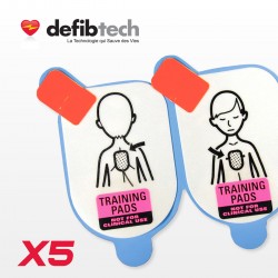 Lot de 5 paires d'électrodes Pédiatriques DEFIBTECH